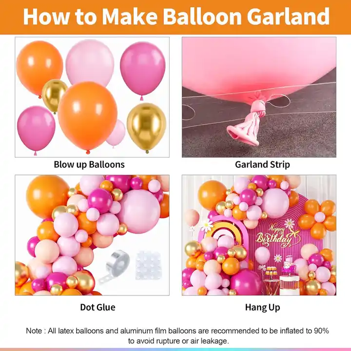 Pink and Orange Colorful Balloon Garland Kit