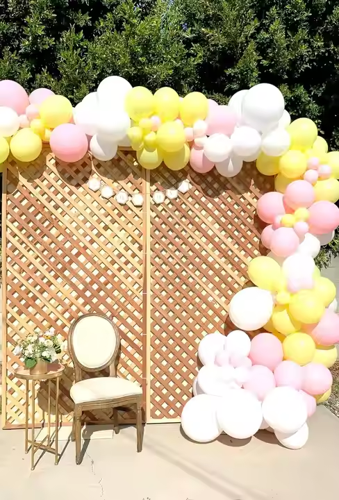 Yellow Pink and White Balloon Garland Kit Summer Party Decor